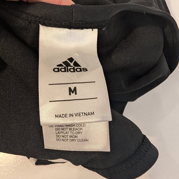 Adidas Women Swimsuit Solid Logo One-Piece Black White Plunge Back - Size M - Picture 5 of 7